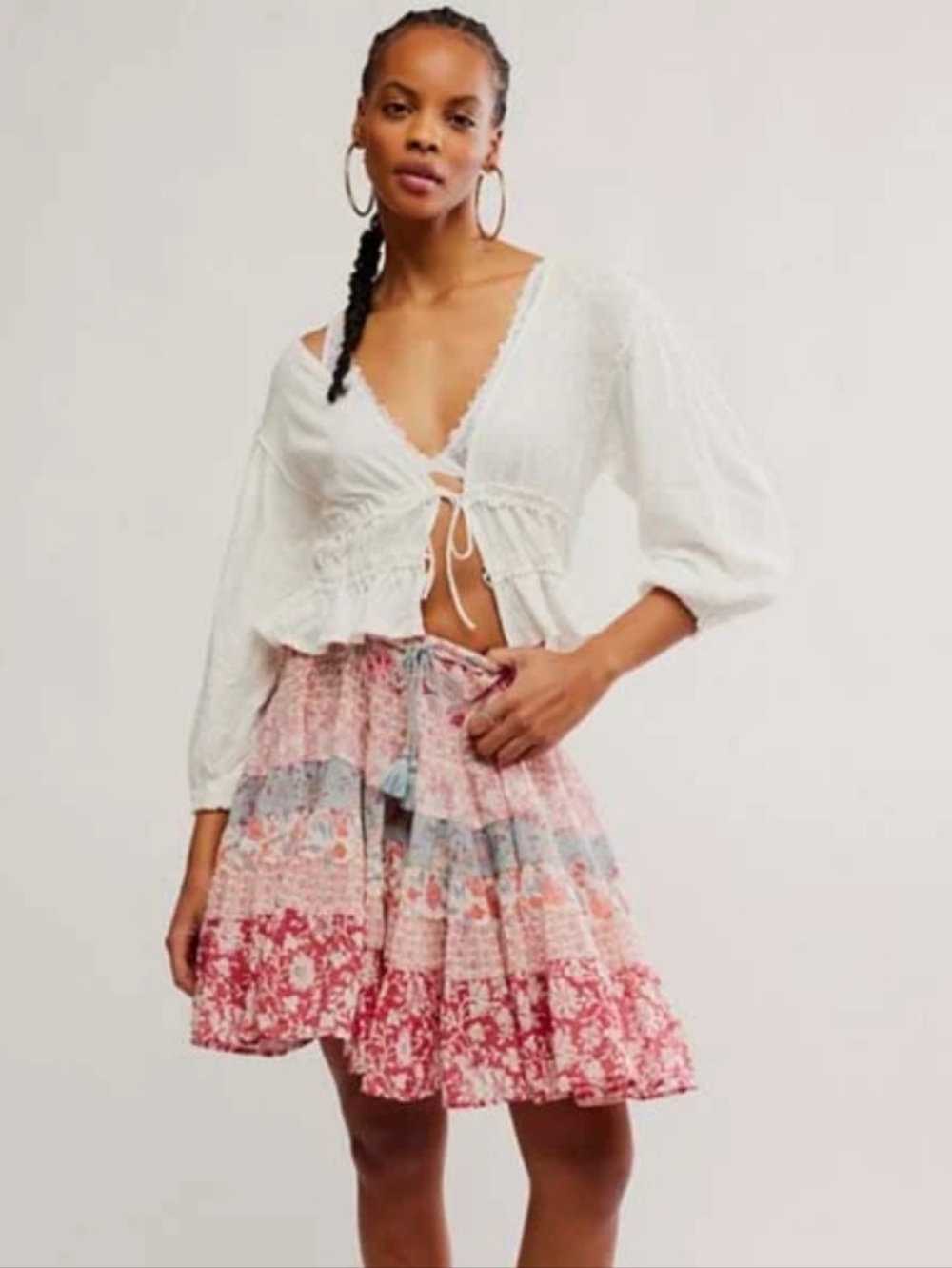 NWT Free People Many Layers Print Skirt